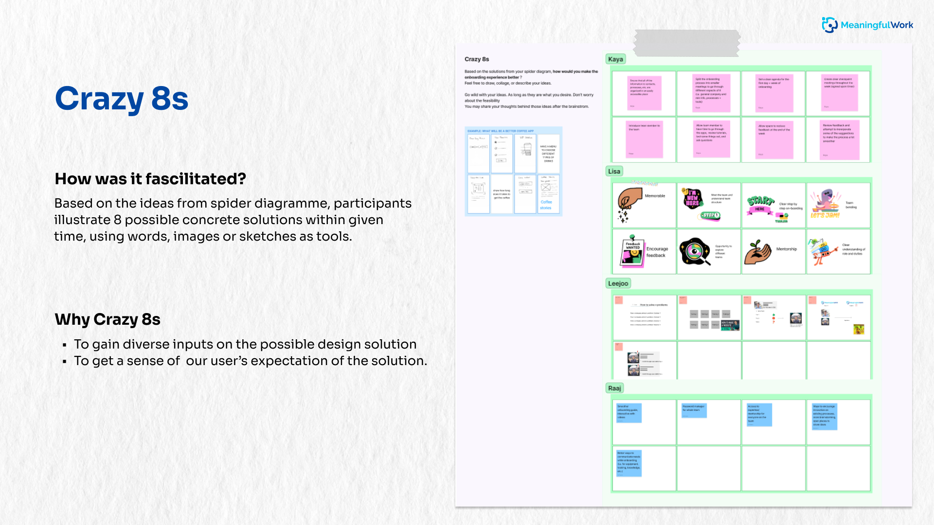 user journey map showing a student's action and thoughts when collecting resources