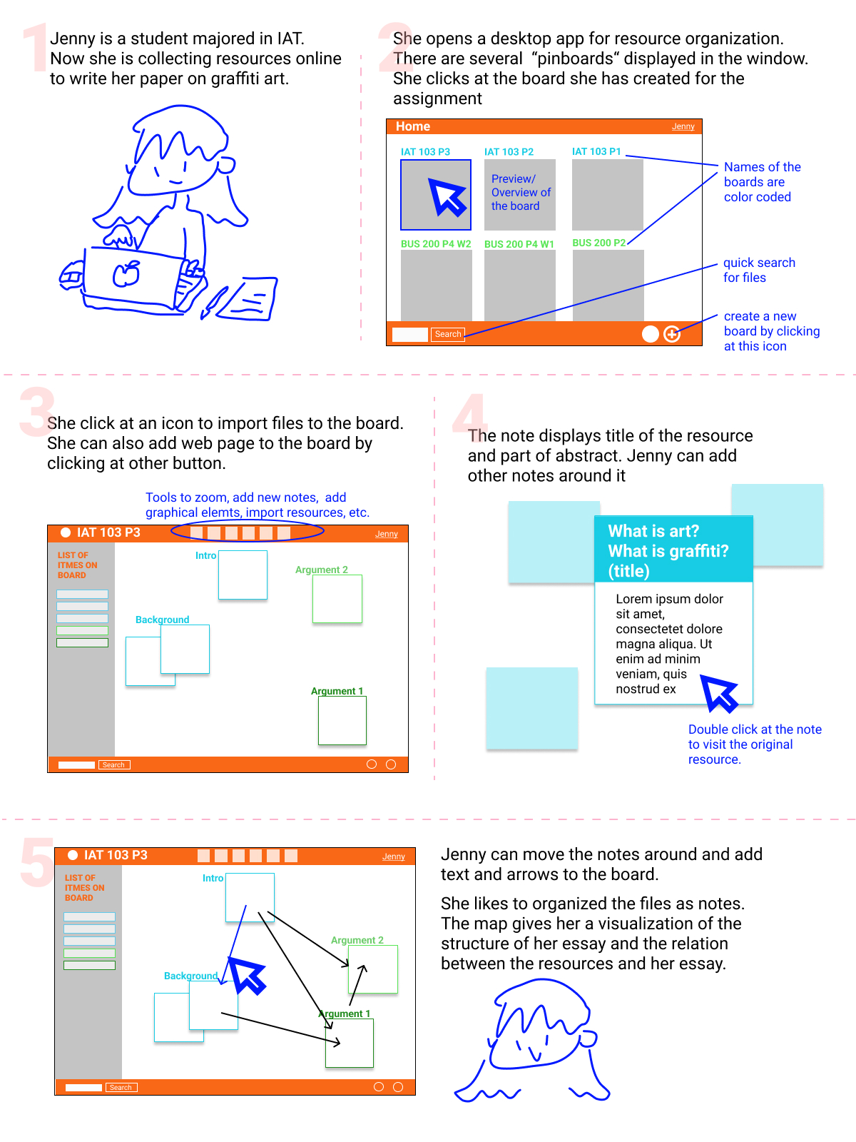 illustrations and explanations for the desktop app idea